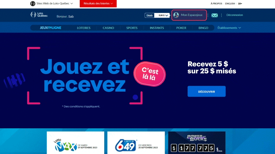 Jouez et recevez, promotion en ligne de Loto-Québec, lotoquebec.com