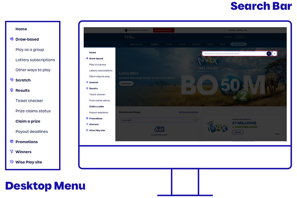 New Lotteries section, lotoquebec.com