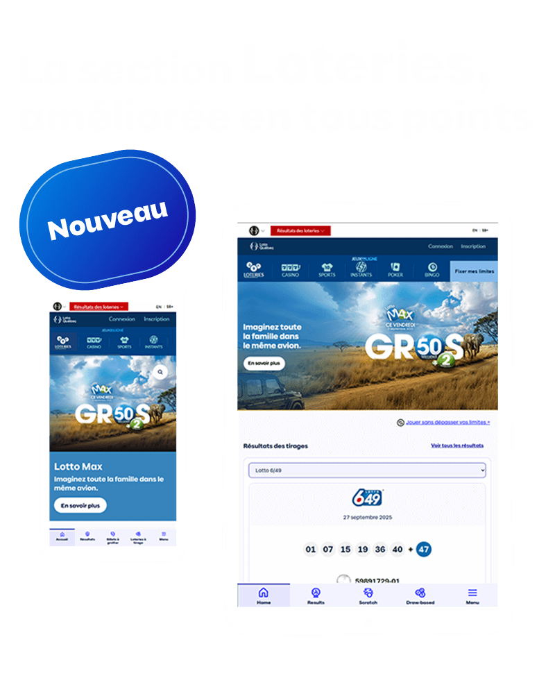 Nouvelle section Loteries, lotoquebec.com