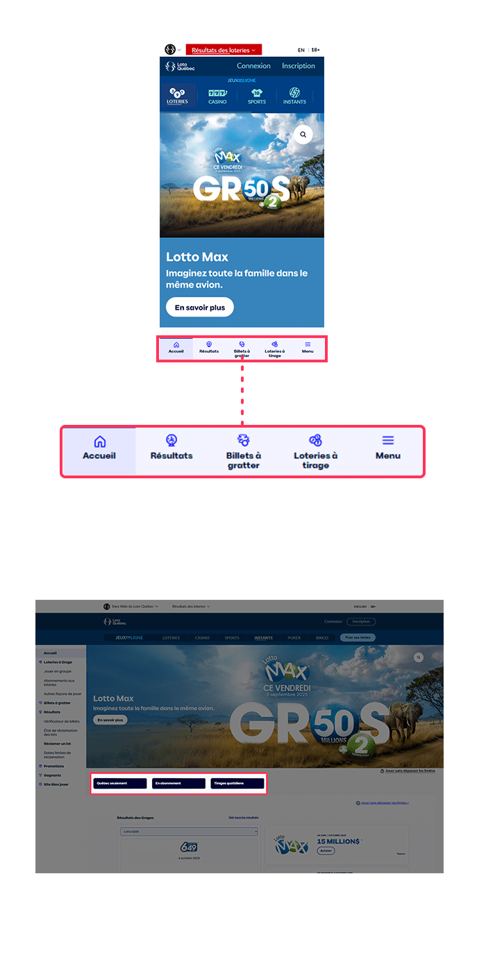 Nouvelle section Loteries, lotoquebec.com