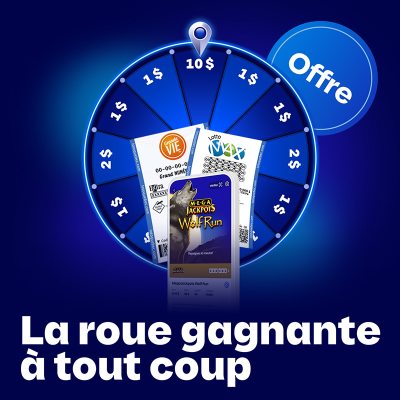 La roue gagnante, offre promotionnelle en ligne de Loto-Québec, lotoquebec.com