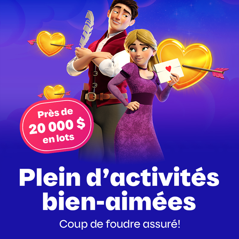 Événements pour la Saint-Valentin 2025, jeux en ligne de Loto-Québec, lotoquebec.com