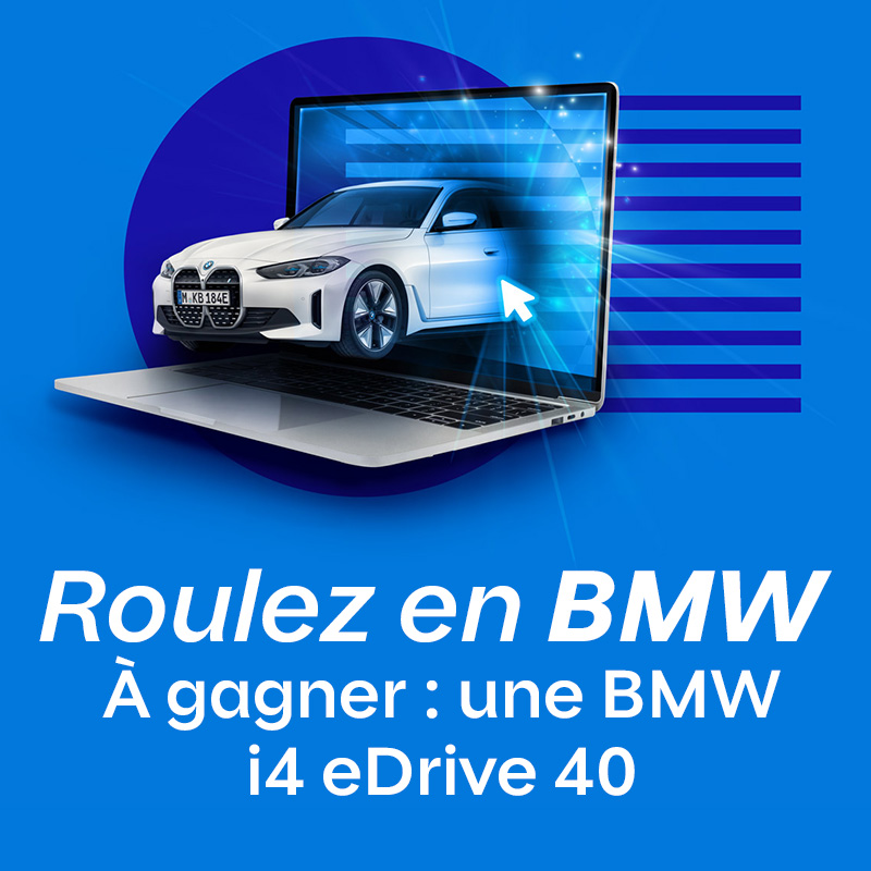 Roulez en BMW, promotion en ligne de Loto-Québec, lotoquebec.com