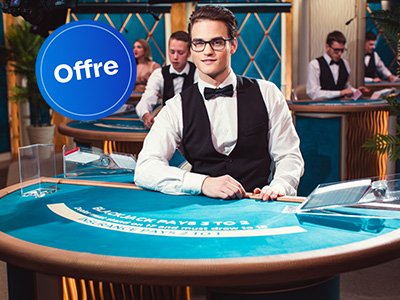 Black jack en direct, offre promotionnelle en ligne de Loto-Québec, lotoquebec.com