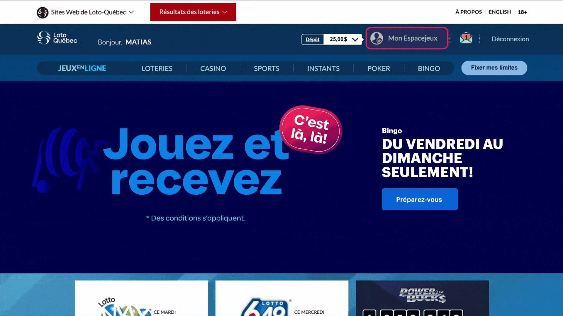 Jouez et recevez, promotion en ligne de Loto-Québec, lotoquebec.com