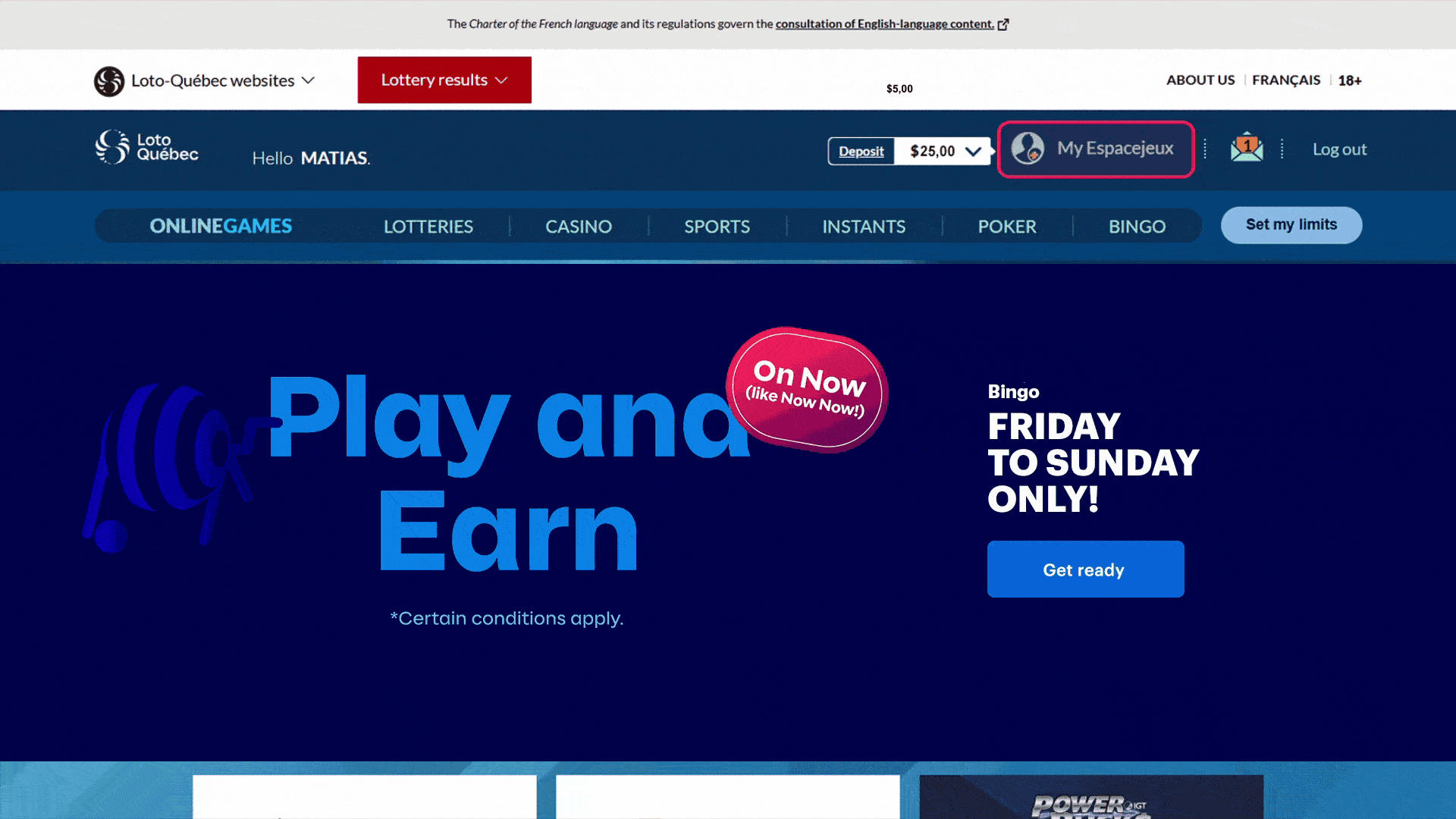 Play and Earn, Loto-Québec online promo, lotoquebec.com