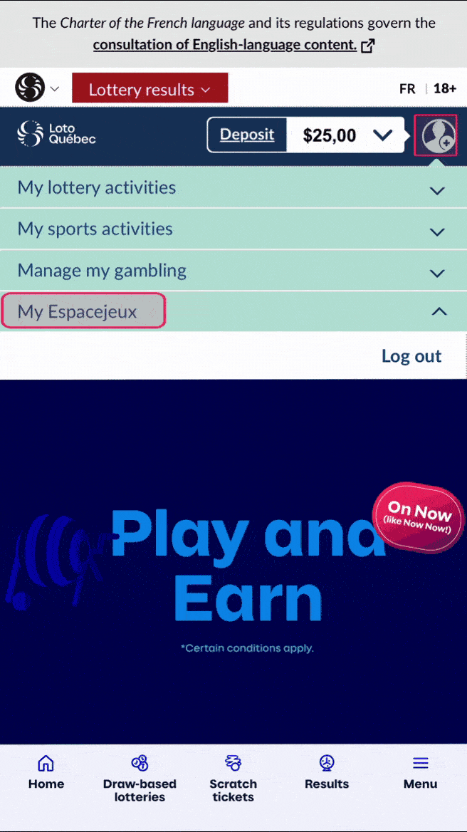 Play and Earn, Loto-Québec online promo, lotoquebec.com
