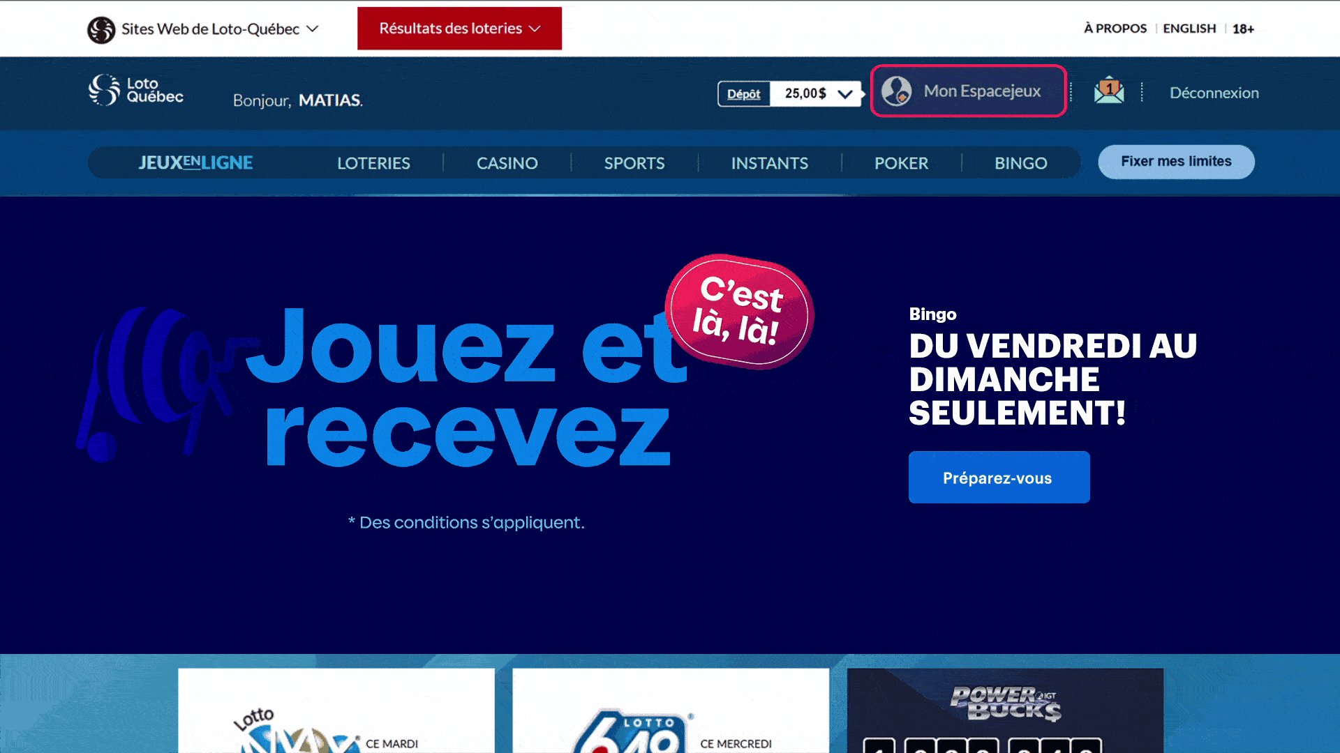 Jouez et recevez, promotion en ligne de Loto-Québec, lotoquebec.com