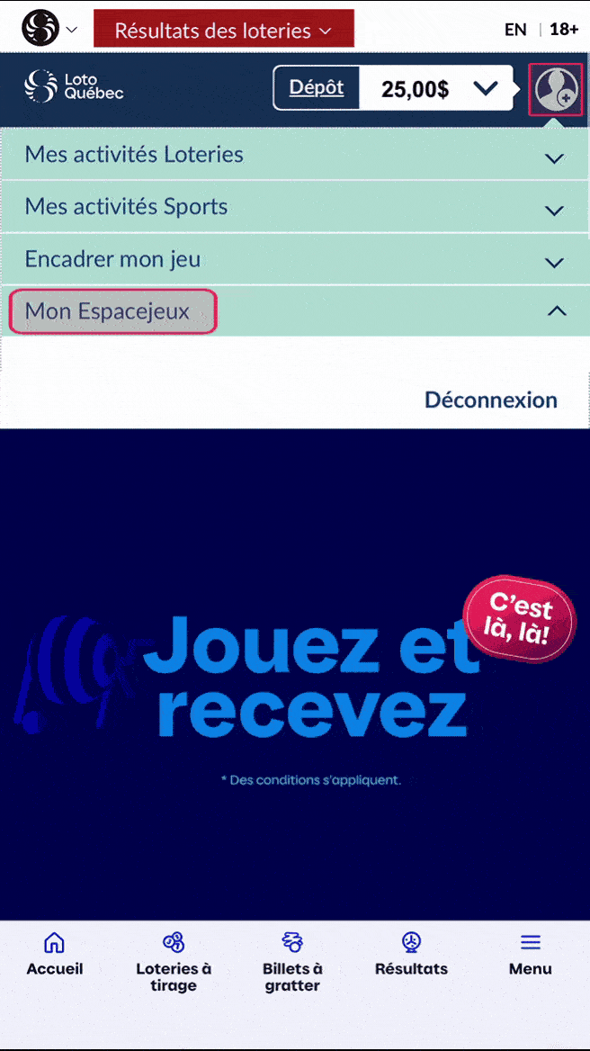 Jouez et recevez, promotion en ligne de Loto-Québec, lotoquebec.com