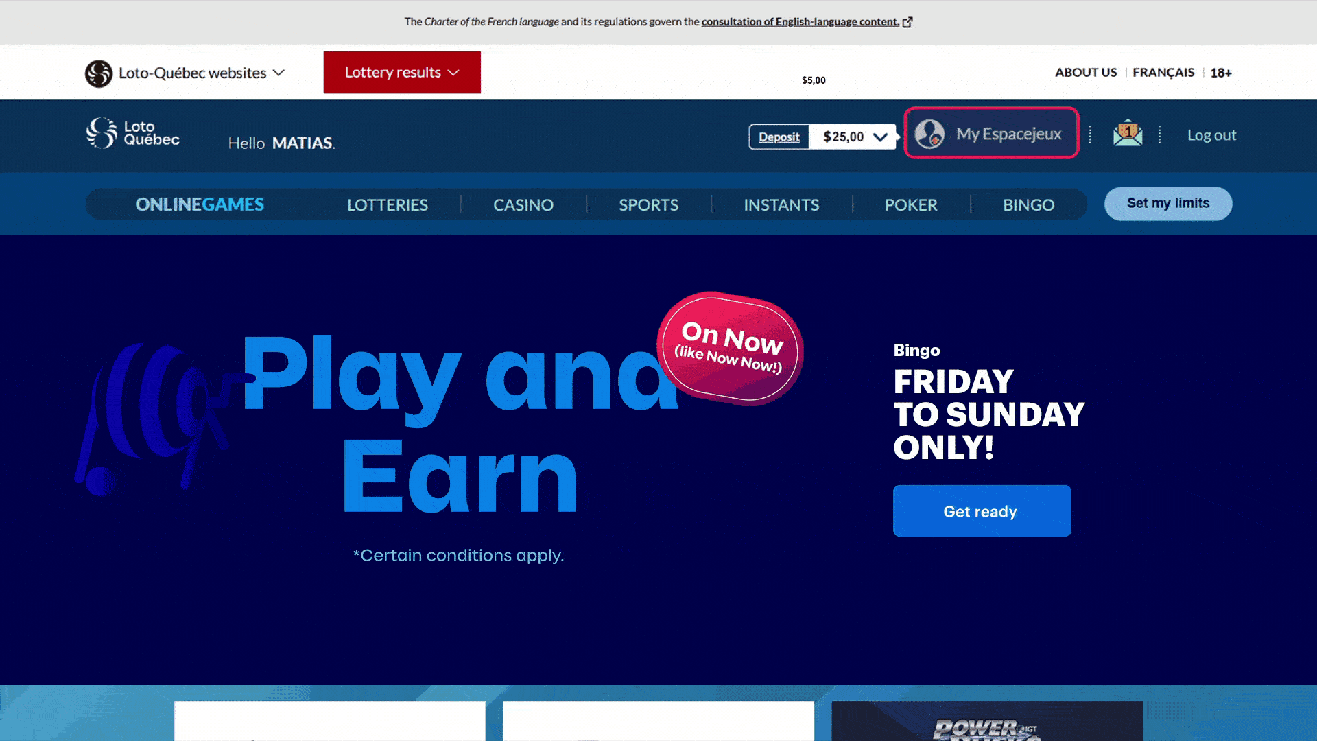 Play and Earn, Loto-Québec online promo, lotoquebec.com