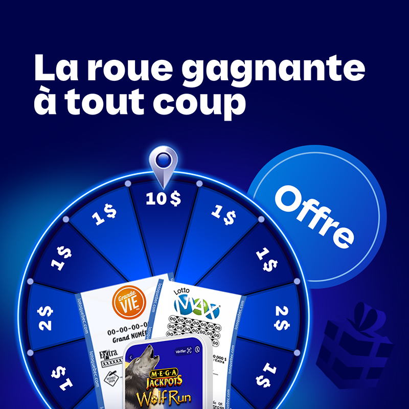 La roue gagnante, offre promotionnelle en ligne de Loto-Québec, lotoquebec.com