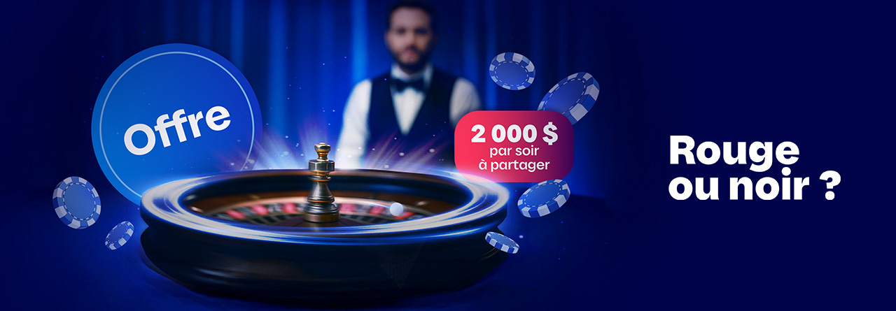 Roulette en direct, offre promotionnelle en ligne de Loto-Québec, lotoquebec.com