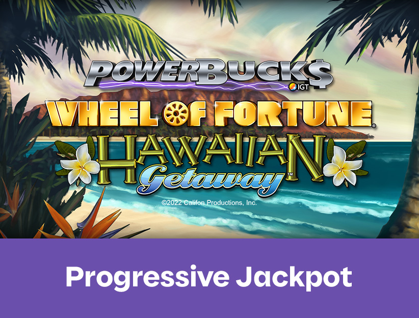 Play the Powerbucks Wheel of Fortune Hawaiian Getaway online slot on lotoquebec.com